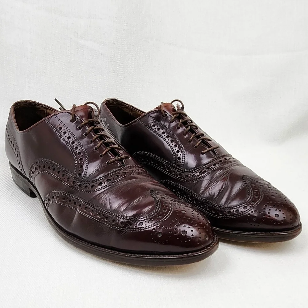 Allen Edmonds McAllister Cognac Leather Oxford Dress Shoes